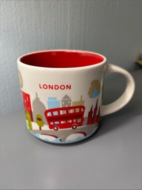 Starbucks London Skyline Ceramic Mug with Red Interior